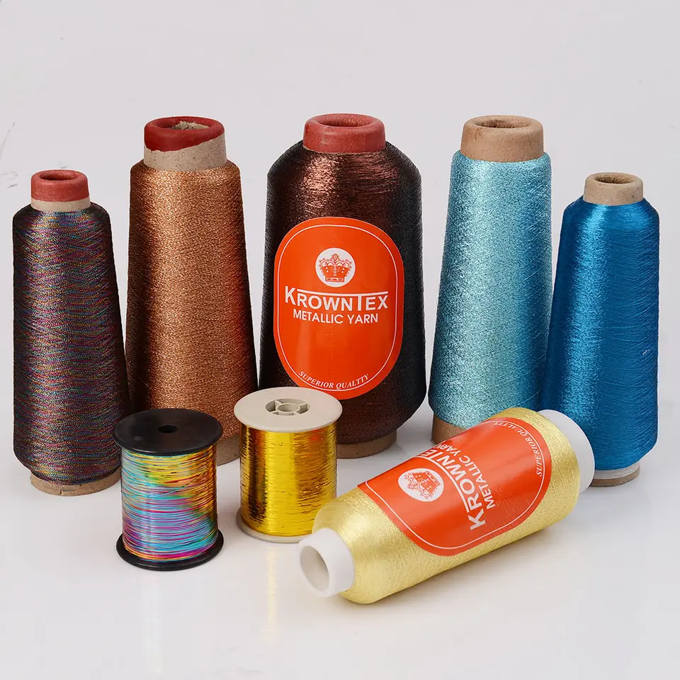 Mh Type Metallic Yarn - 76,000m/kg Gold | Eco-friendly, Anti-piling, Irregular Curved Surface, High Tenacity, Fancy Yarn For Knitting And Embroidery