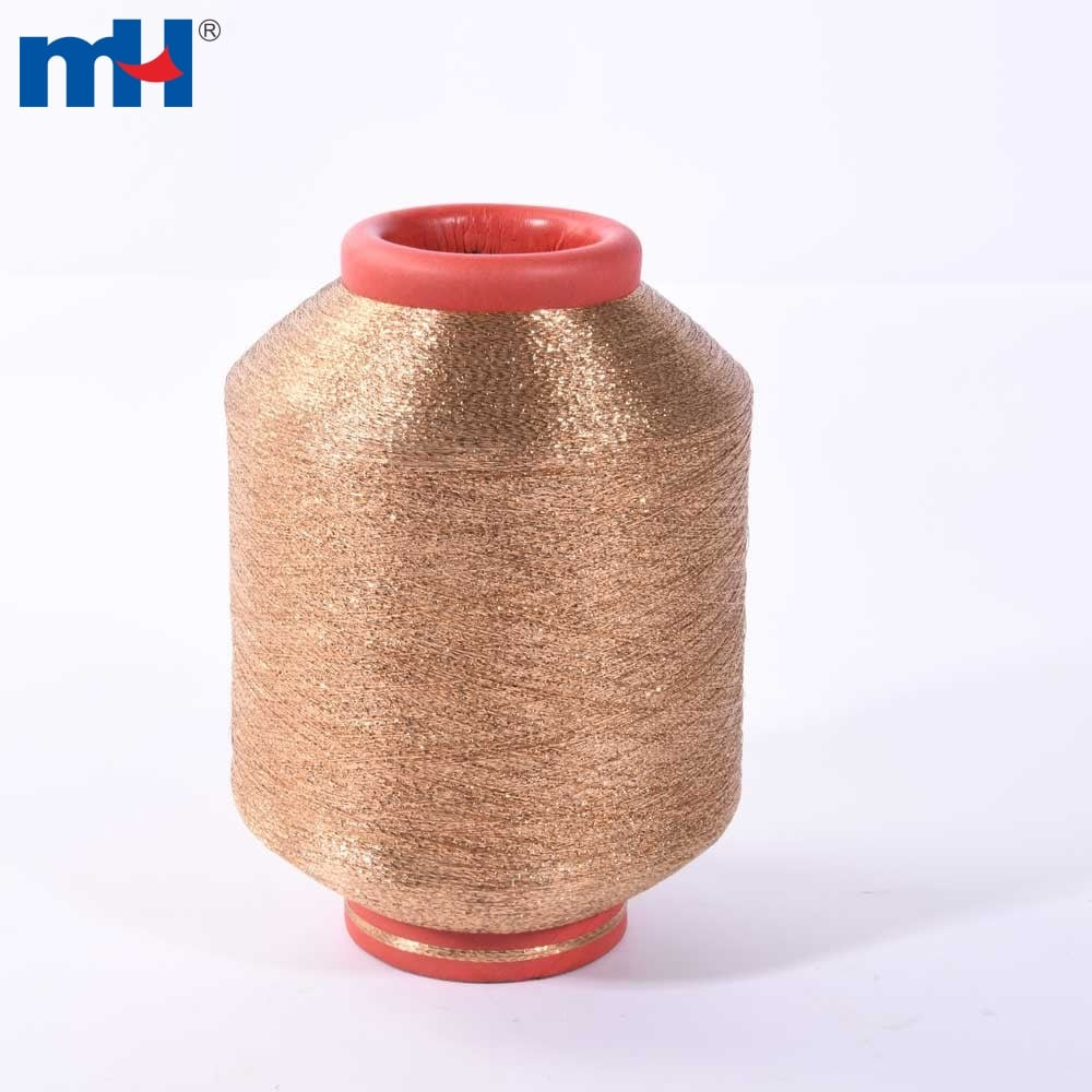 Mh Type Metallic Yarn - 76,000m/kg Gold | Eco-friendly, Anti-piling, Irregular Curved Surface, High Tenacity, Fancy Yarn For Knitting And Embroidery