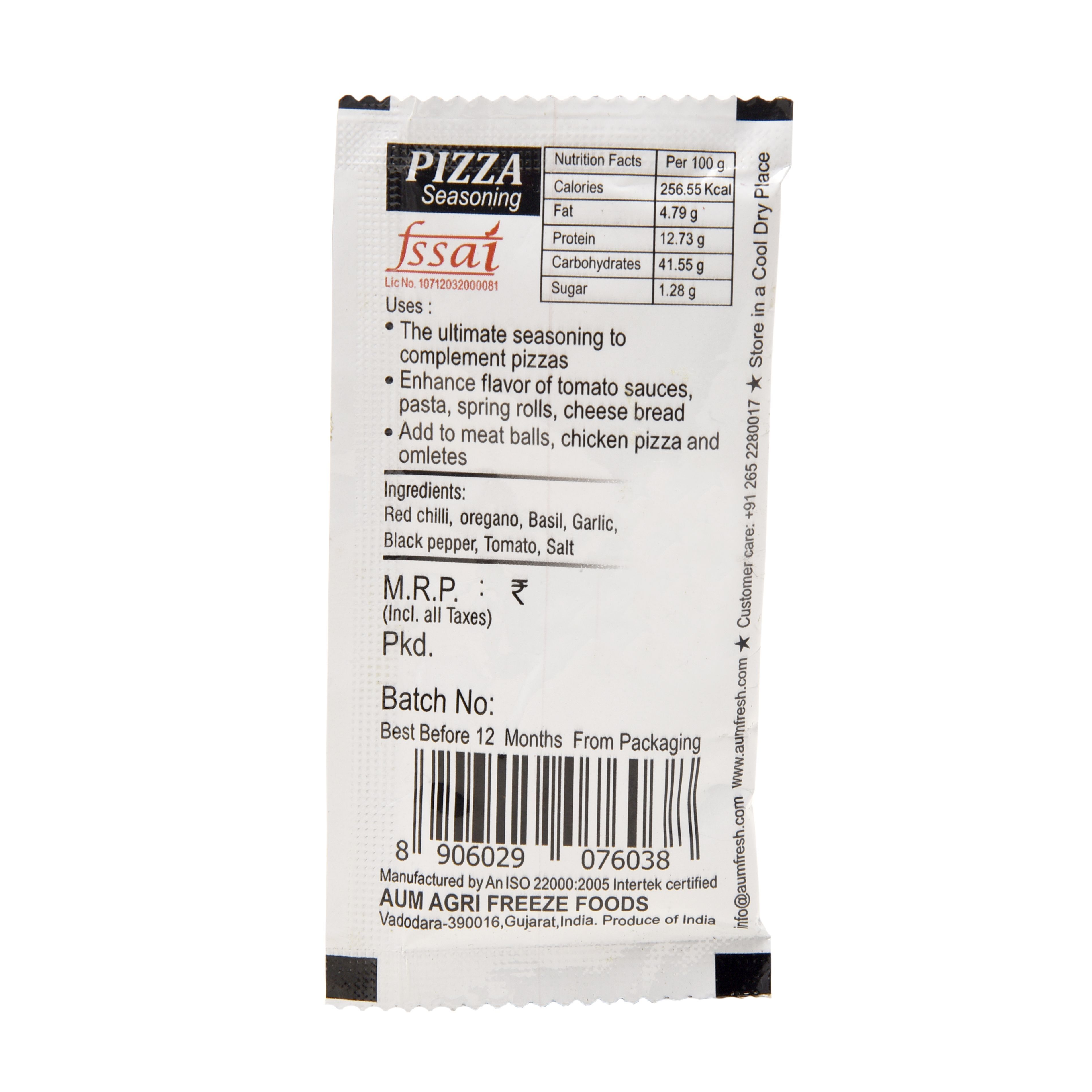 Pizza Seasoning Sachets - 5 Gram Powder & Granules | Light-red, Freeze Dried, Cool & Dry Storage, Ideal For Pizza, Pasta, Sauces & More