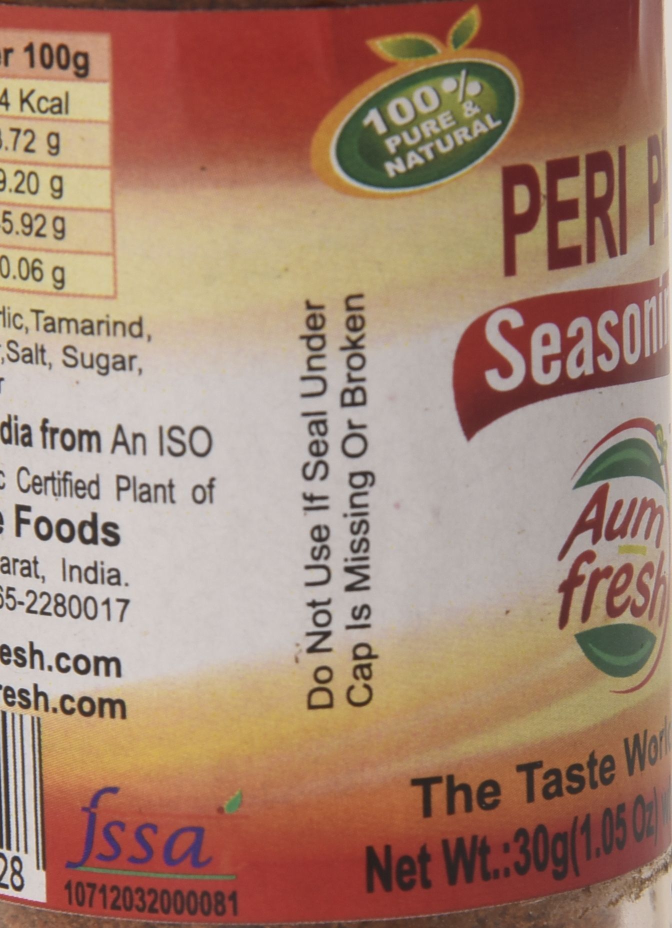 Peri Peri Seasoning - 30 Gm Deep-red Powder & Granules | 100% Pure & Natural No Artificial Flavors Advanced Low Temperature Cold Dried Technology