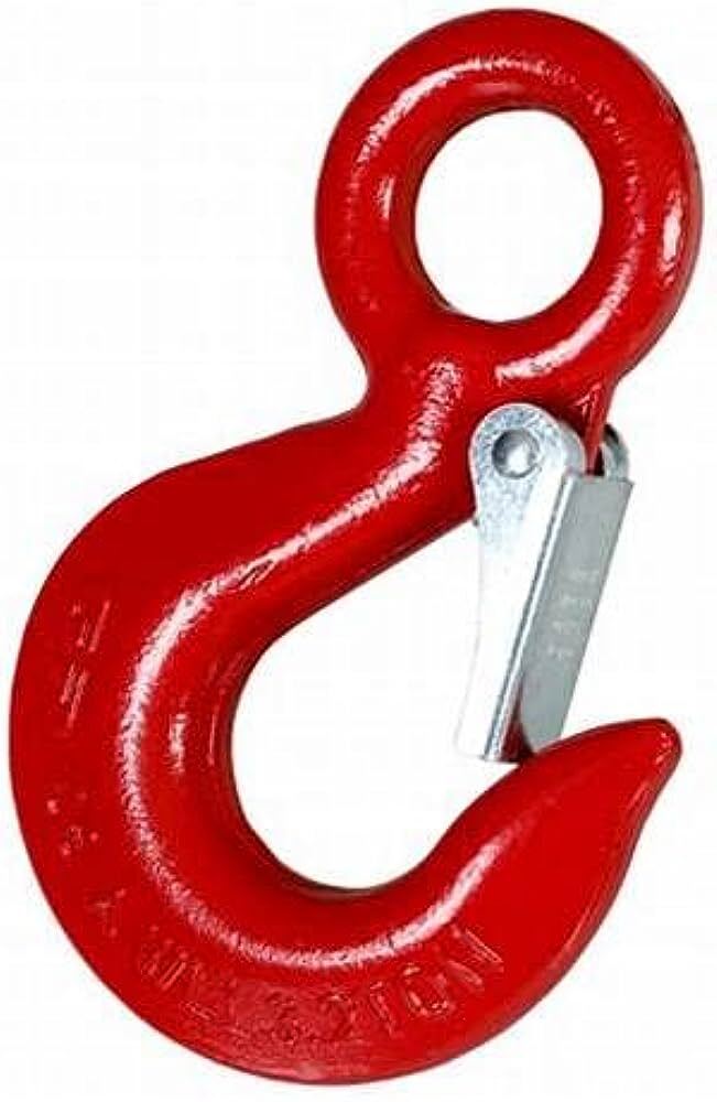Eye Sling Hook - Grade 80, 1 Tonne Working Load Limit | Integrated Safety Latch For Enhanced Load Security, Manual Installation