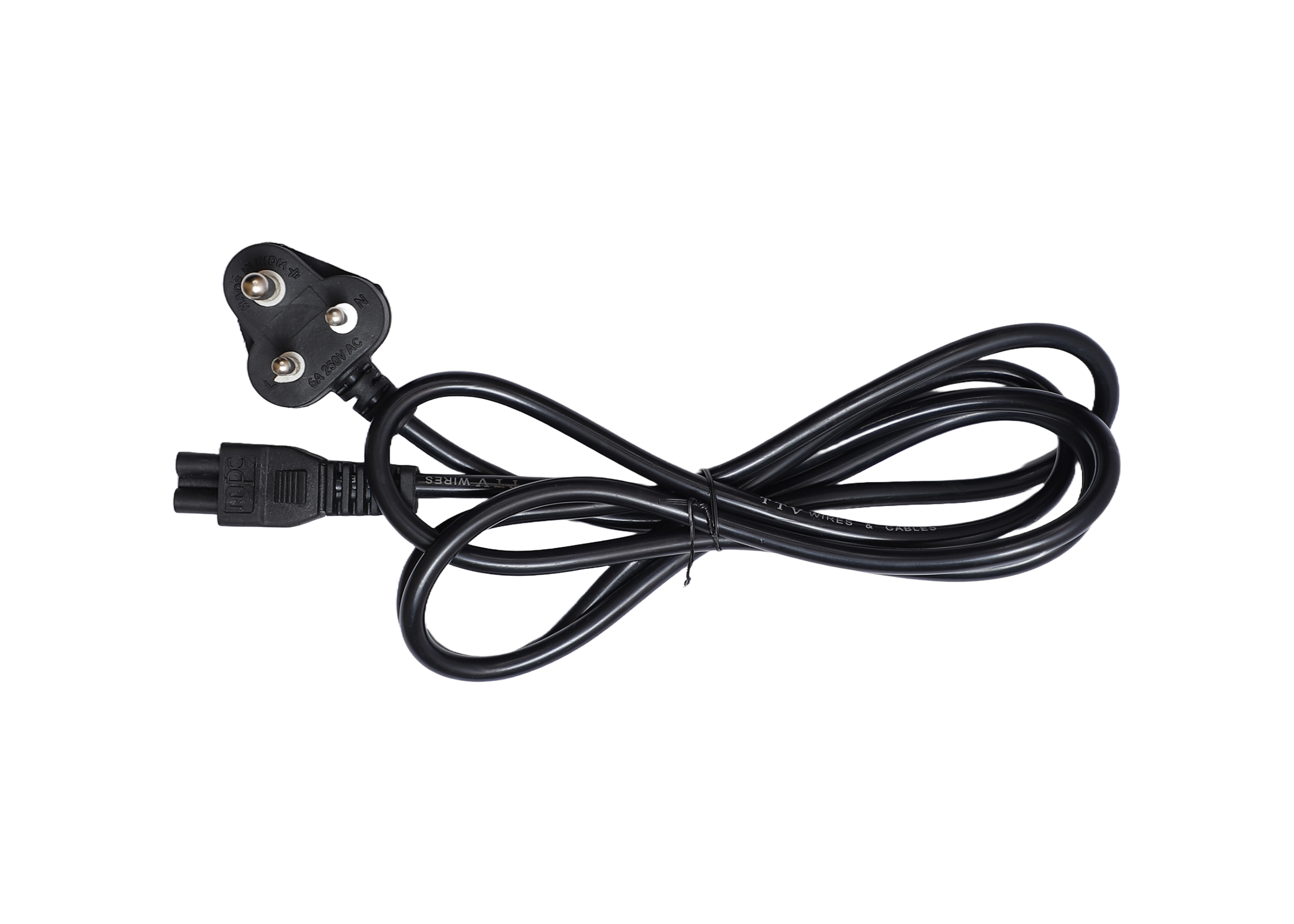 Computer Laptop Power Cable - Pvc Jacket, 240 Watt Rated Current, Black Color | Durable, Flexible, Wear-resistant Design