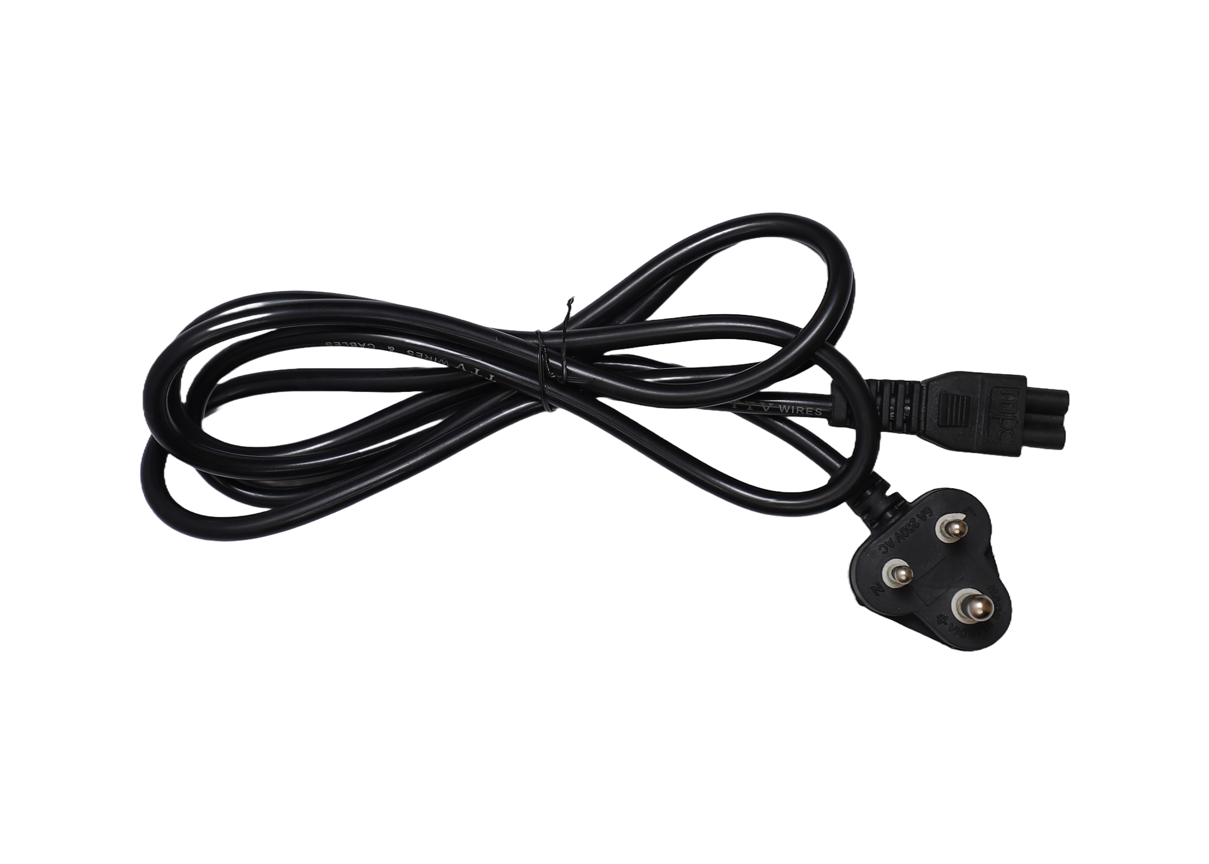 Computer Laptop Power Cable - Pvc Jacket, 240 Watt Rated Current, Black Color | Durable, Flexible, Wear-resistant Design