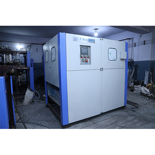 Partial Automatic Water Bottle Making Machine - Color: White/Blue