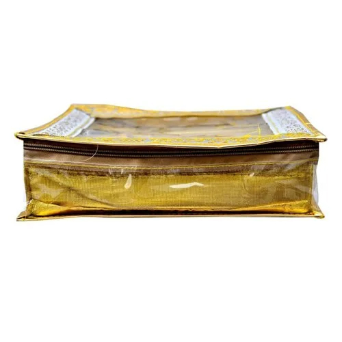 Rectangle Gift Packaging Box - Pvc Material, Different Sizes Available, Golden Color, Plain Print Type | Ideal For Household Use