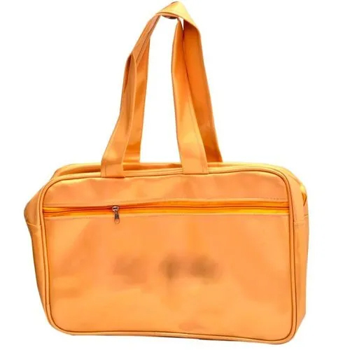 Ladies Artificial Leather Side Bag - 10x8x3cm | Zipper Closure, Stylish Orange, Rectangular Design For Women