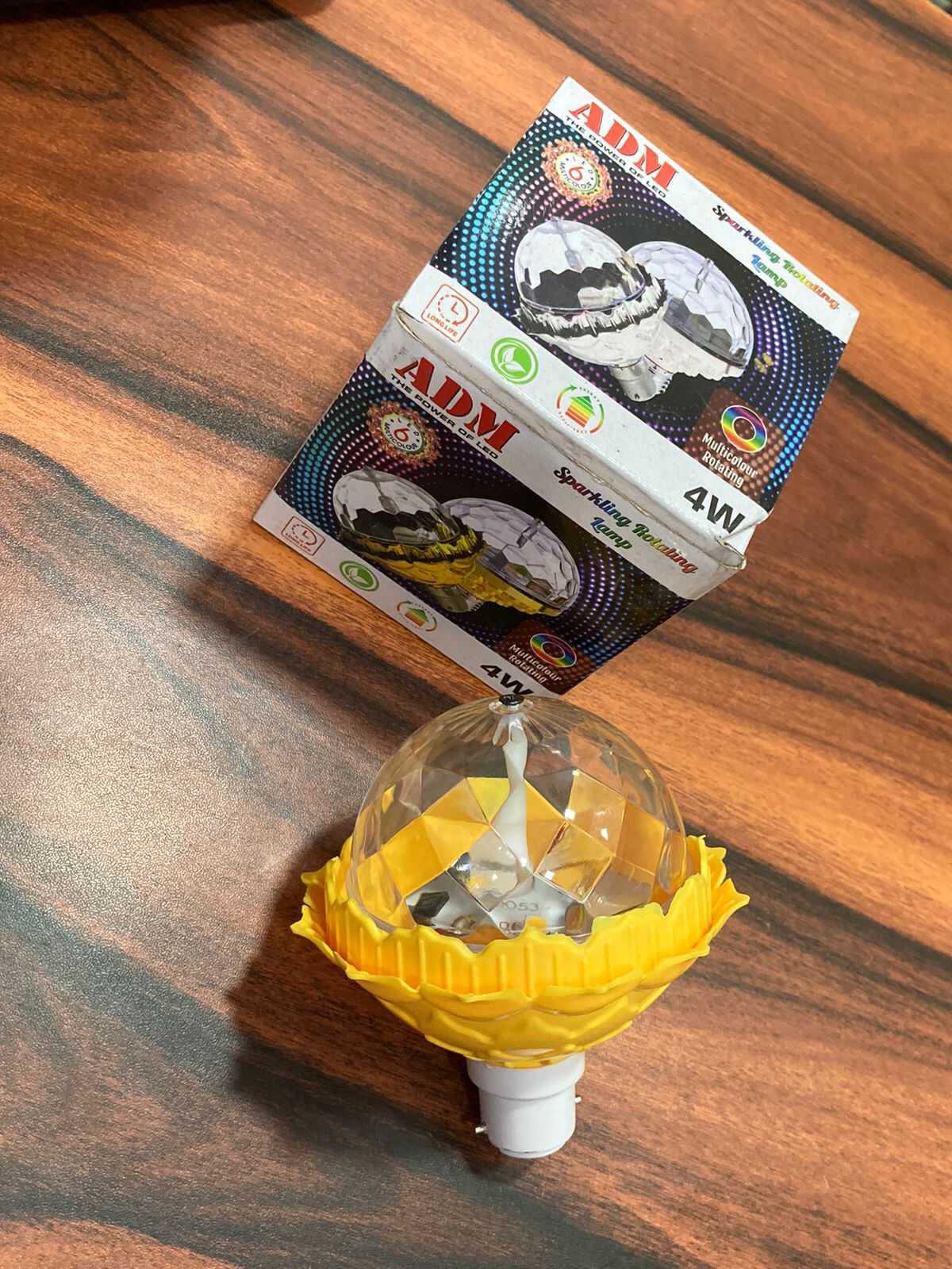 Disco Colour Bulb - 3w Rotating Led Lamp | Energy Efficient, 5000 Hour Life, Colorful Strobe Effects