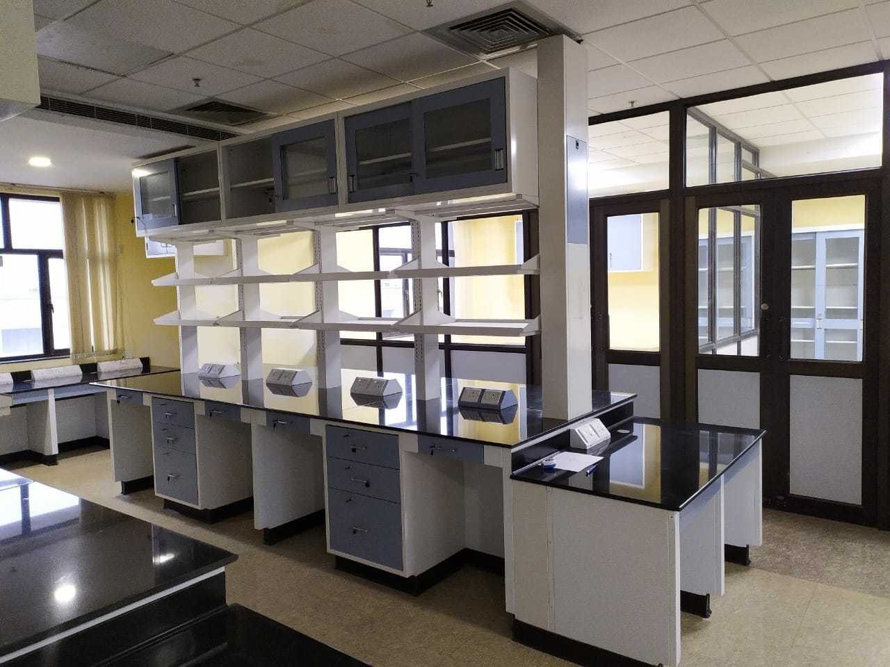 Blue And White Laboratory Table