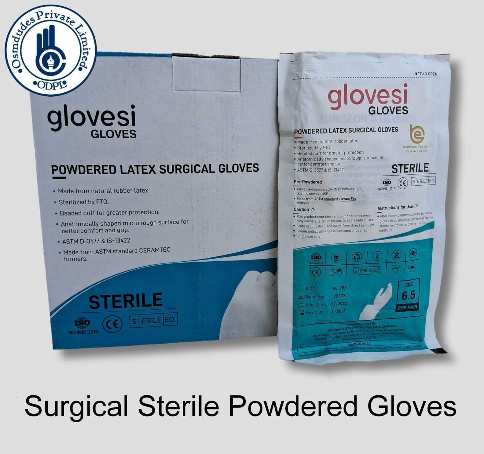 White Surgical Sterile Gloves