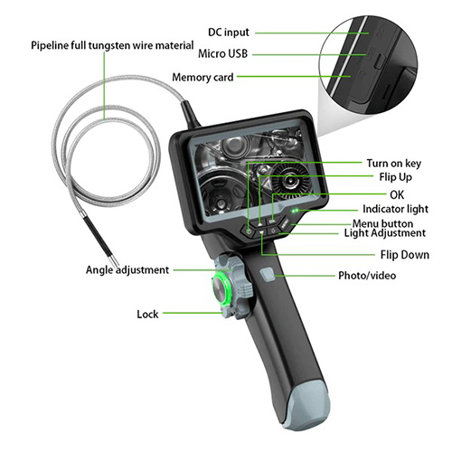 Black 1.8mm And 2.4mm Industrial Endoscope