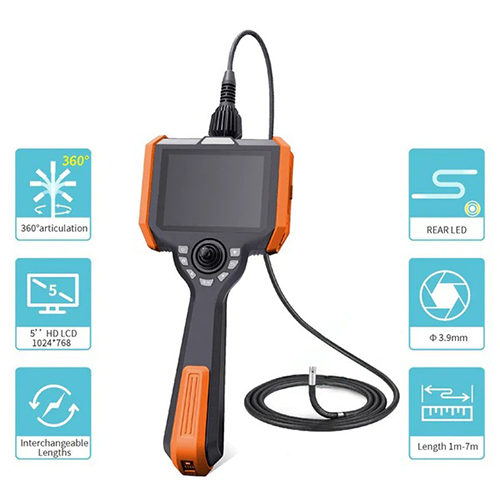 Black 2.8mm 360 Degree Articulation Borescope