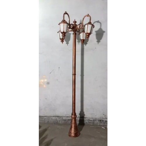 MS Decorative Lamp Post - 10 Foot Mild Steel LED Fixture | Copper Coated, High Efficiency, Various Colors