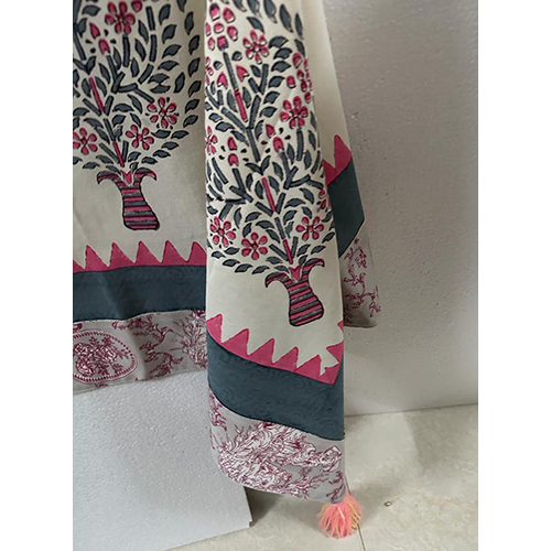 Block Printed Dining Table Cover - Color: Different Available