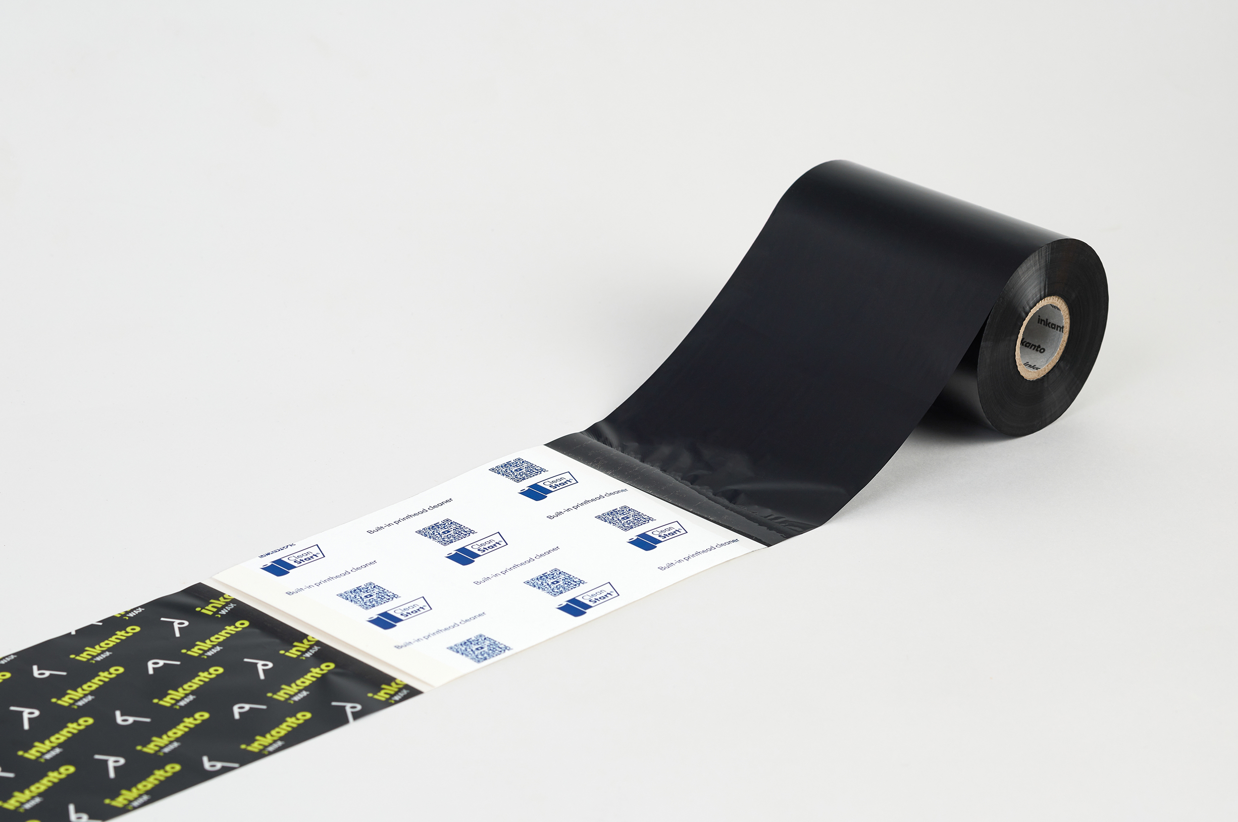 110mm X 75mtrs Inkanto Half Inch Core Ribbons For Zebra Printer - High-quality Waterproof Material, Black, Durable Round Shape, Industrial Application