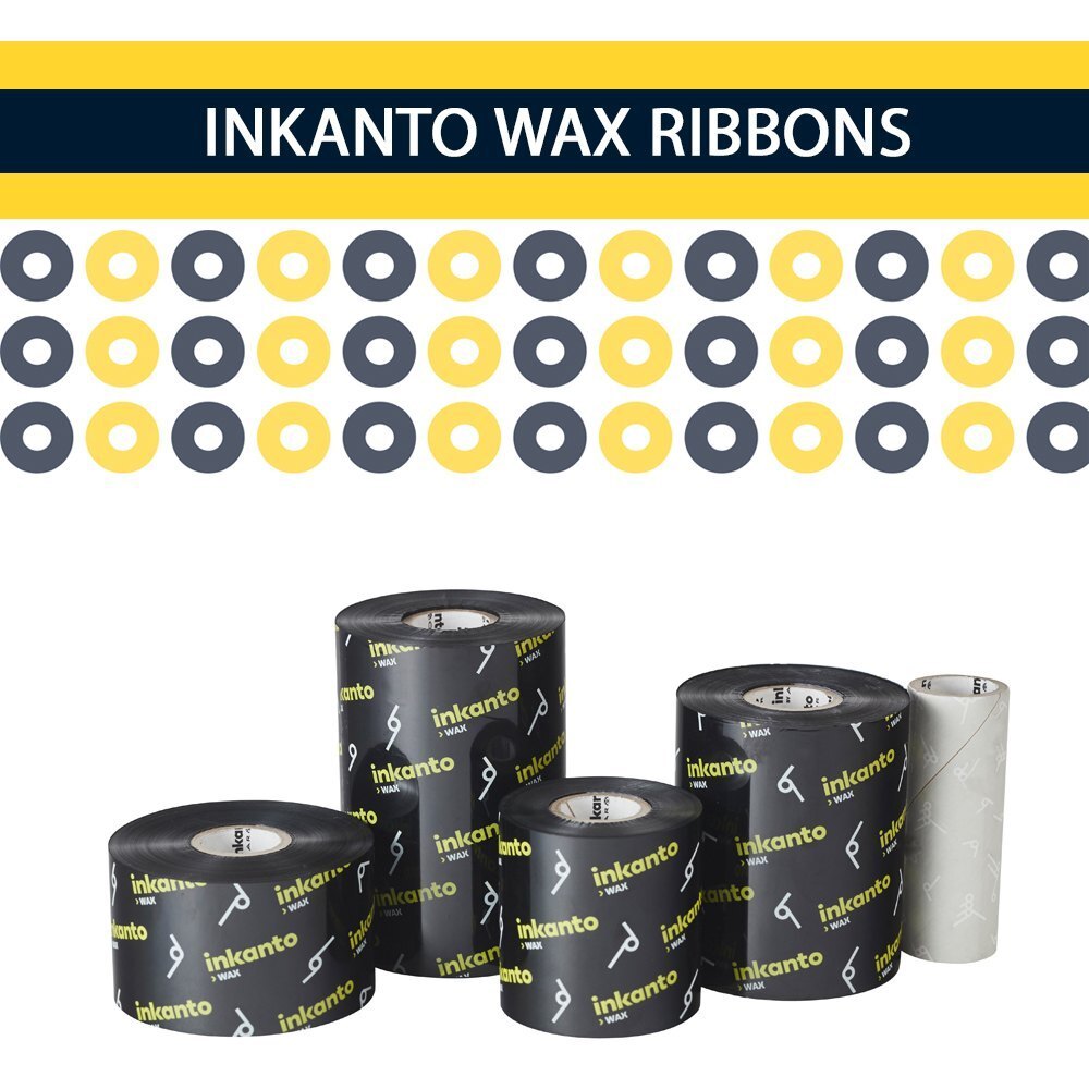 Inkanto Awr1 Wax Ribbon - Other Material, Custom Sizes From 45mm To 110mm, Black, Waterproof For Industrial Applications, Round Shape