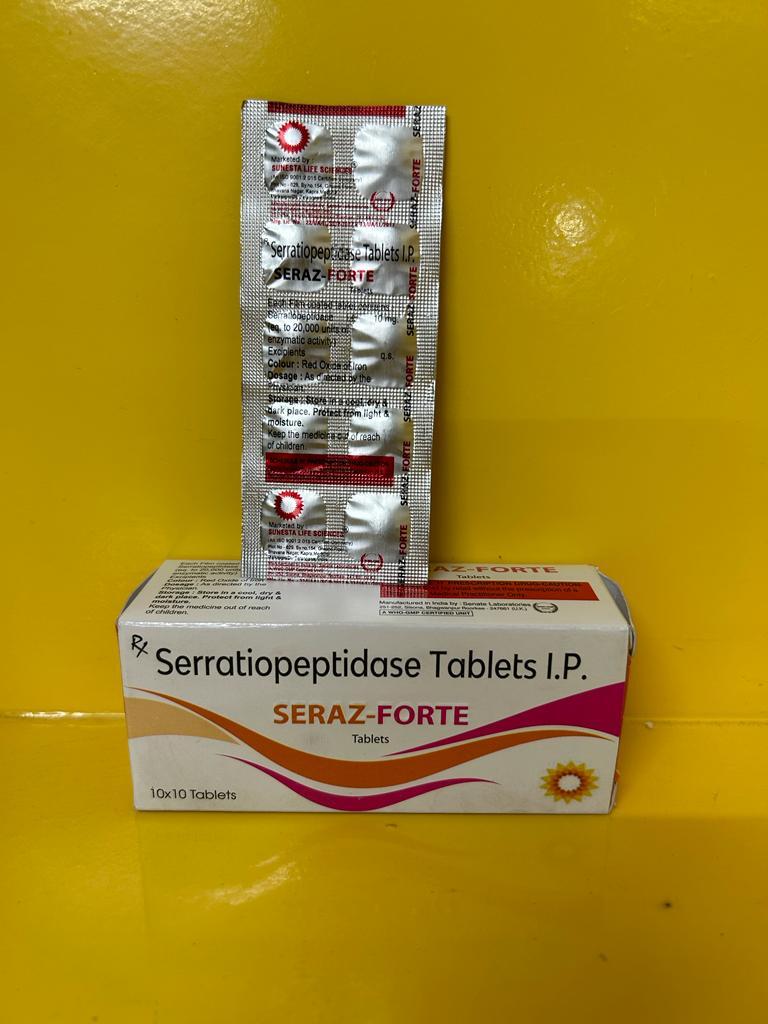 Serratiopeptidase Tablets - Anti-inflammatory Oral Surgery Support , 10 Tablets For General Medicine Use, Store In Cool Dark Place