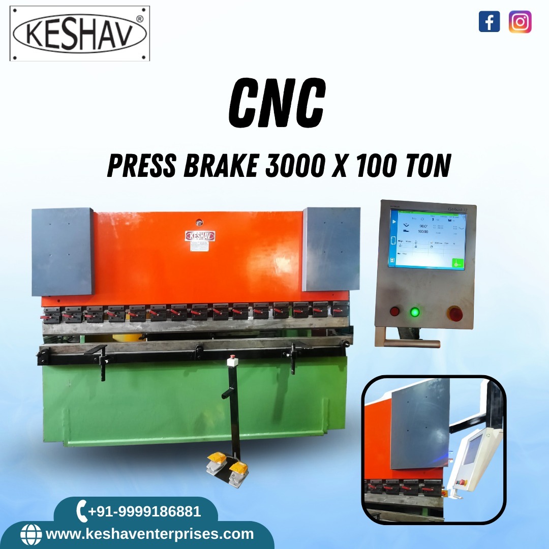 Cnc Press Brake - Prime Steel, 3000 X 100 Ton, Front Mounted Cylinder, Esa 630/cybelec 3 Axis Controller, 440v 3-phase, Sheet Metal Bending, Fabrication