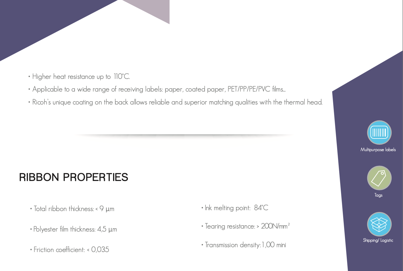 Ricoh B110ti Economical Wax Resin Application: Industrial