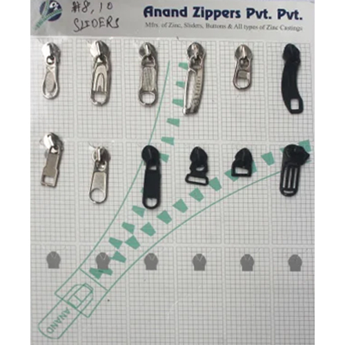 CFC Metal Zippers Sliders - High Quality Steel, Customized Sizes 8 Or 10 , Reversible Polished Finish for Commercial Garment Use
