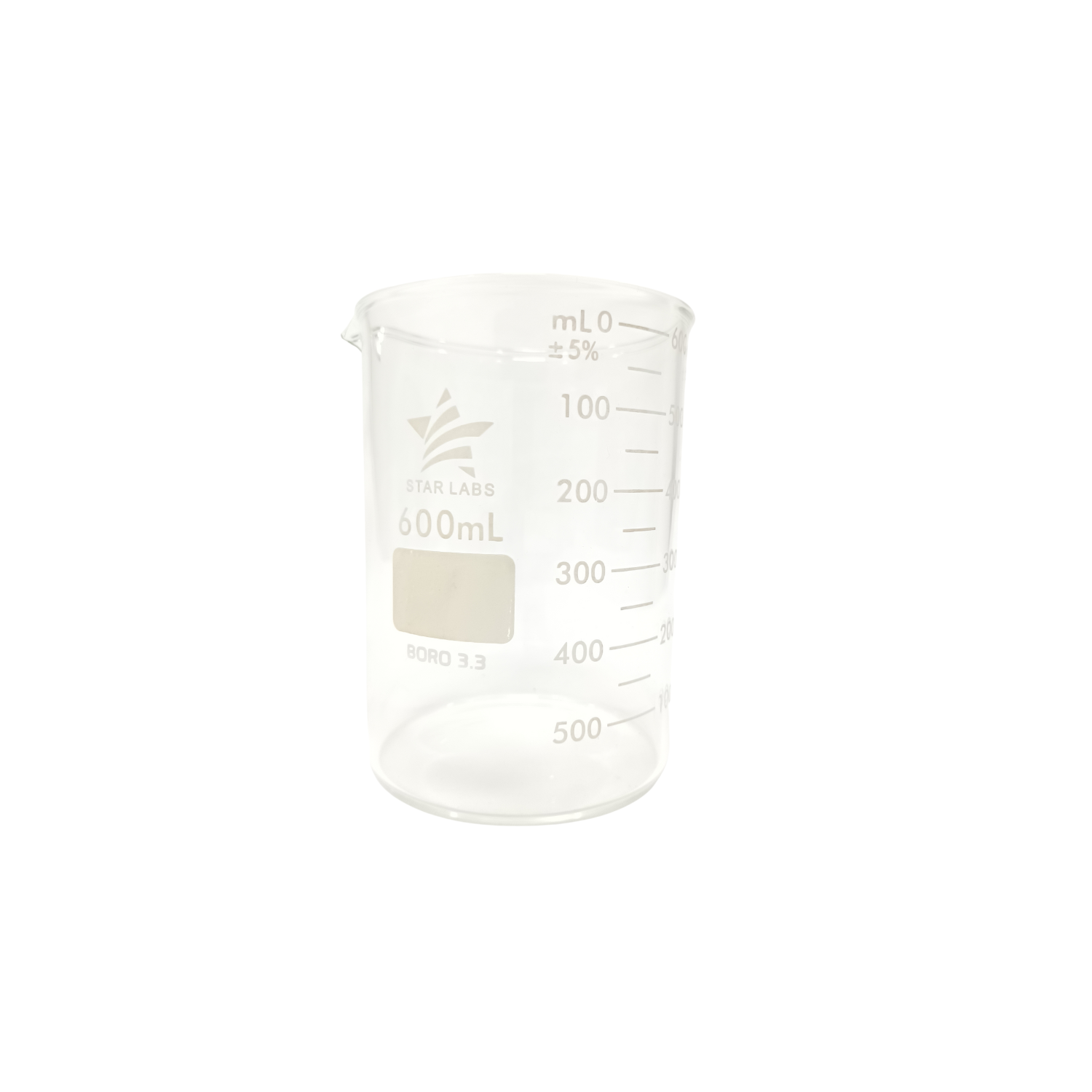 600 Ml Glass Beaker - Borosilicate Glass, 400c Heat Resistance | Transparent Design For Laboratory And Educational Use