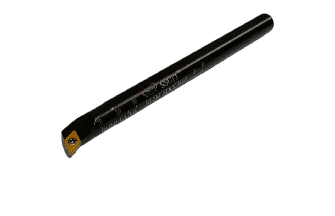 Screw Clamp Boring Bar - 12mm Diameter, 150mm Length, Black Coated | Hard Alloy, Hrc 40-45, Polished Surface, Industrial Use