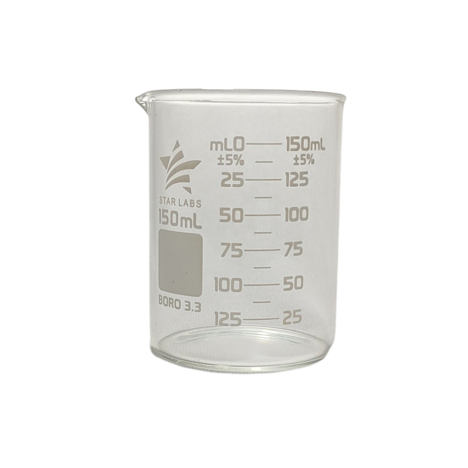 Borosilicate Glass Beaker 150 Ml - Transparent Laboratory Use | Ideal For Preparing And Holding Solutions In Lab Environments