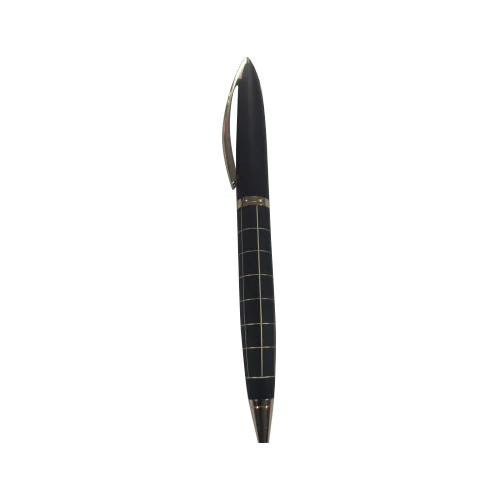 Metal Twist Ball Pen - Metal, Multiple Sizes Available, Sleek Black with Golden Touch, High Quality for Office Use