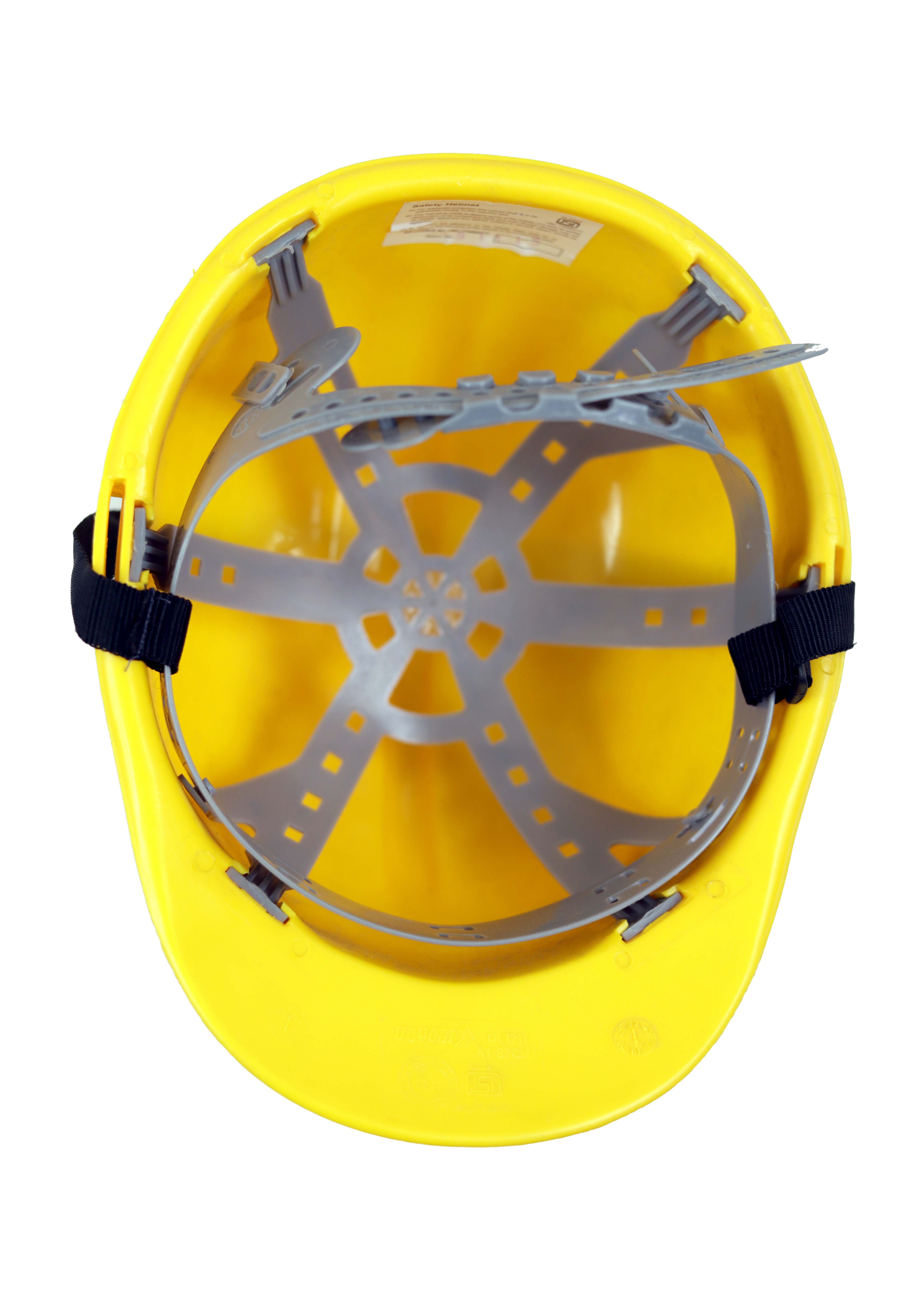 Yellow Safety Helmet - Hdpe, Universal Size, 500g | Adjustable Suspension, Ventilation Slots, Ansi Z89.1 Certified For Industrial And Outdoor Use