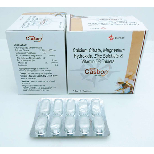 Calcium Citrate1000Mg Vit-D3 200 Iu Zinc 4 Mg General Medicines