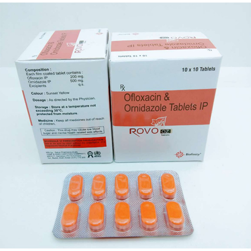 Ofloxacin 200 mg Ornidazole 500 mg - Tablets 10x10 Blister Strip | Suggested Dosage, Store in a Cool Place, General Medicine Ingredients