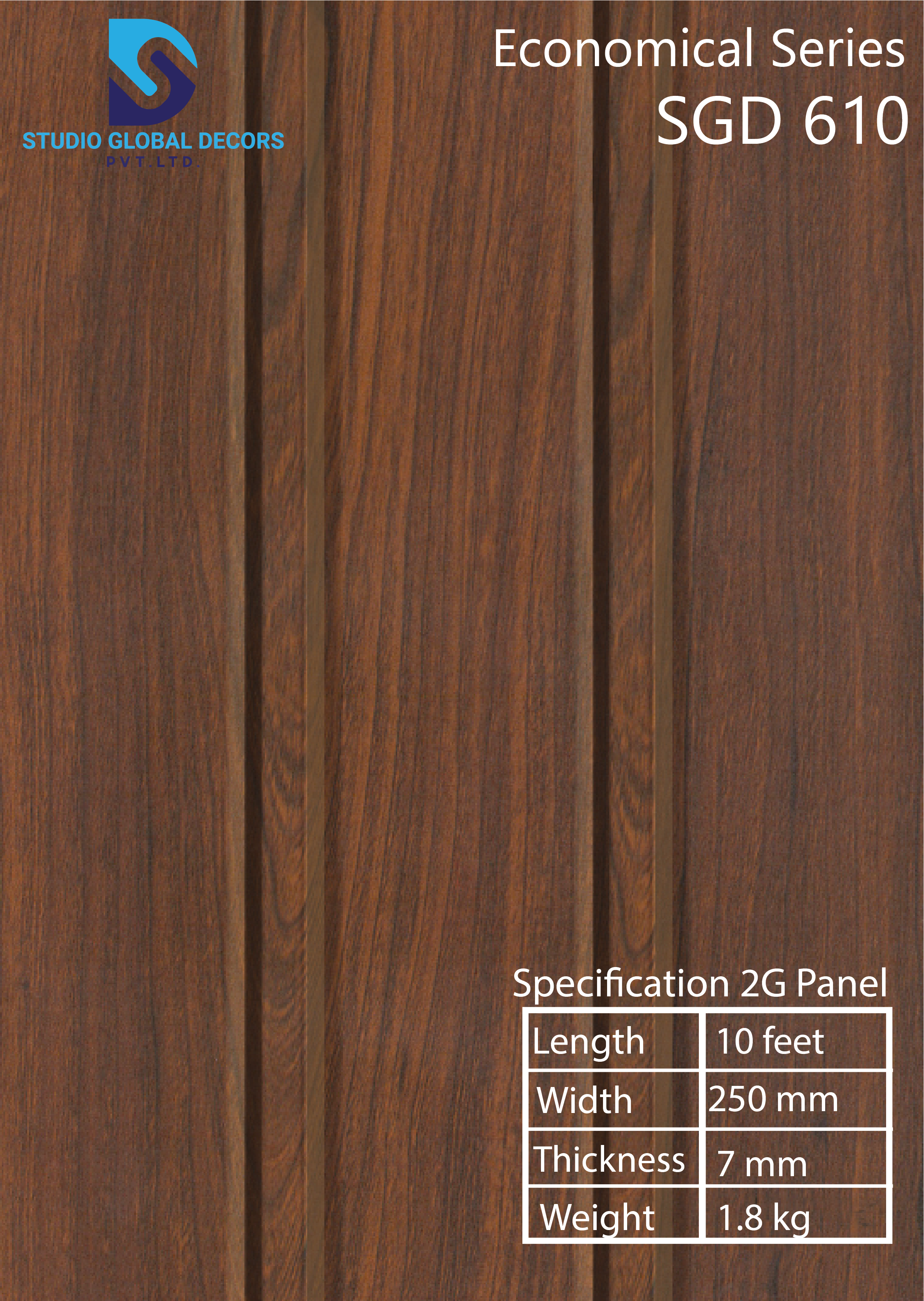 Brown 2g Series Pvc Wall Panel - Color: Having More Than 50 Colors