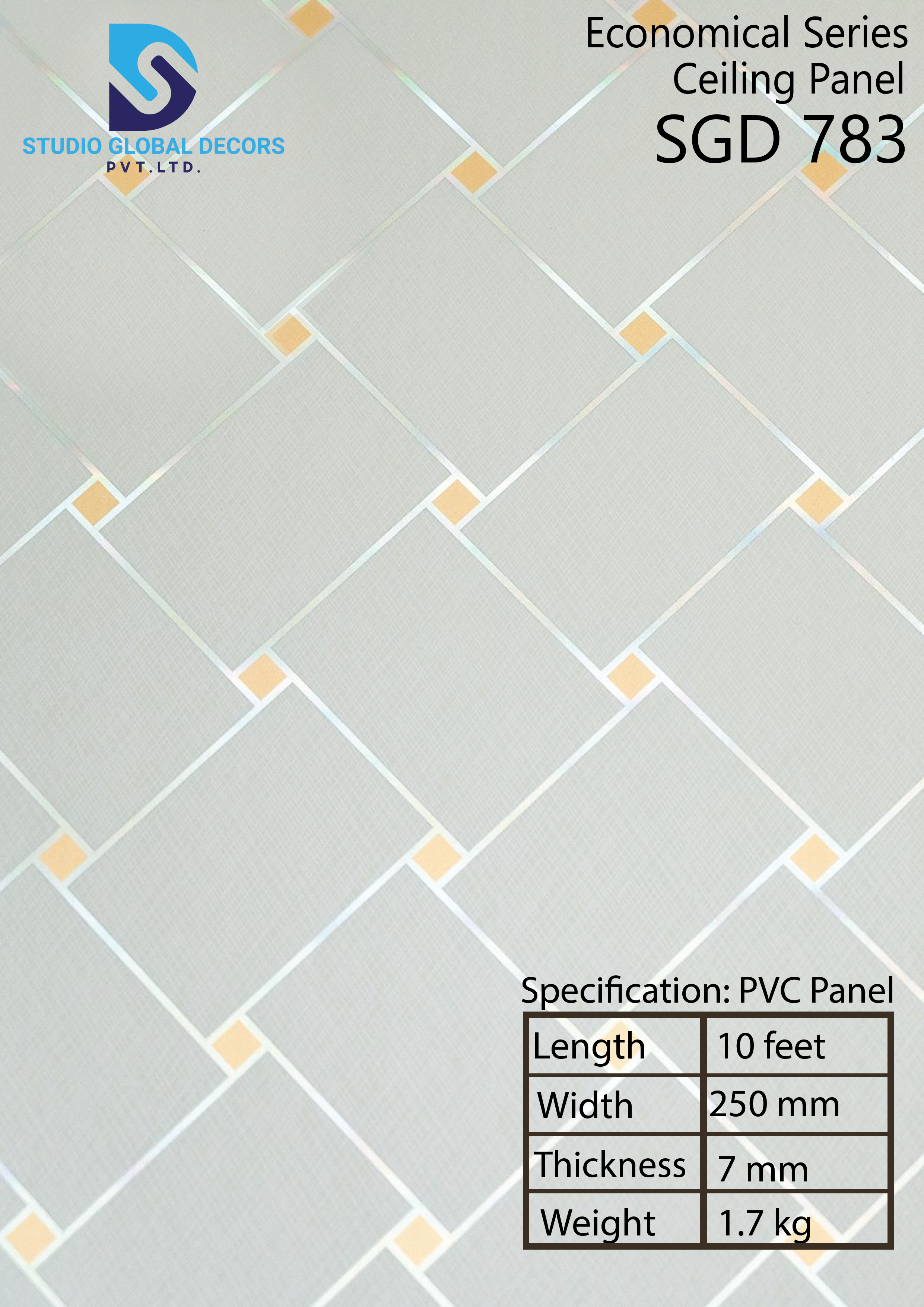 Gloden Line Pvc Wall Panel - Color: Having More Than 50 Colors