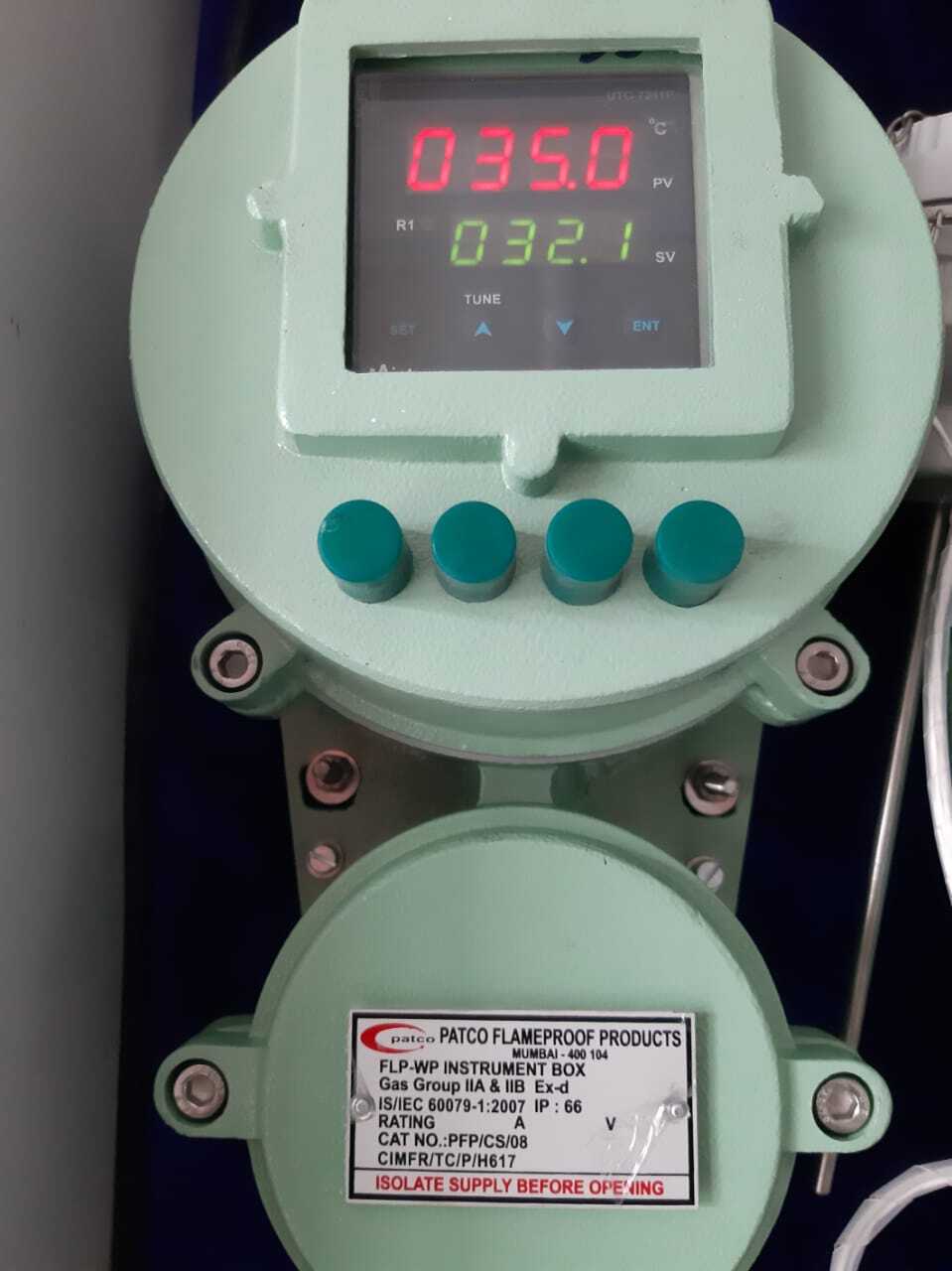 Flameproof Temperature Controller 72 X 72mm - Digital Display, Glass Window, Ip65 Rated, High Accuracy, Easy Installation, Durable, Reliable