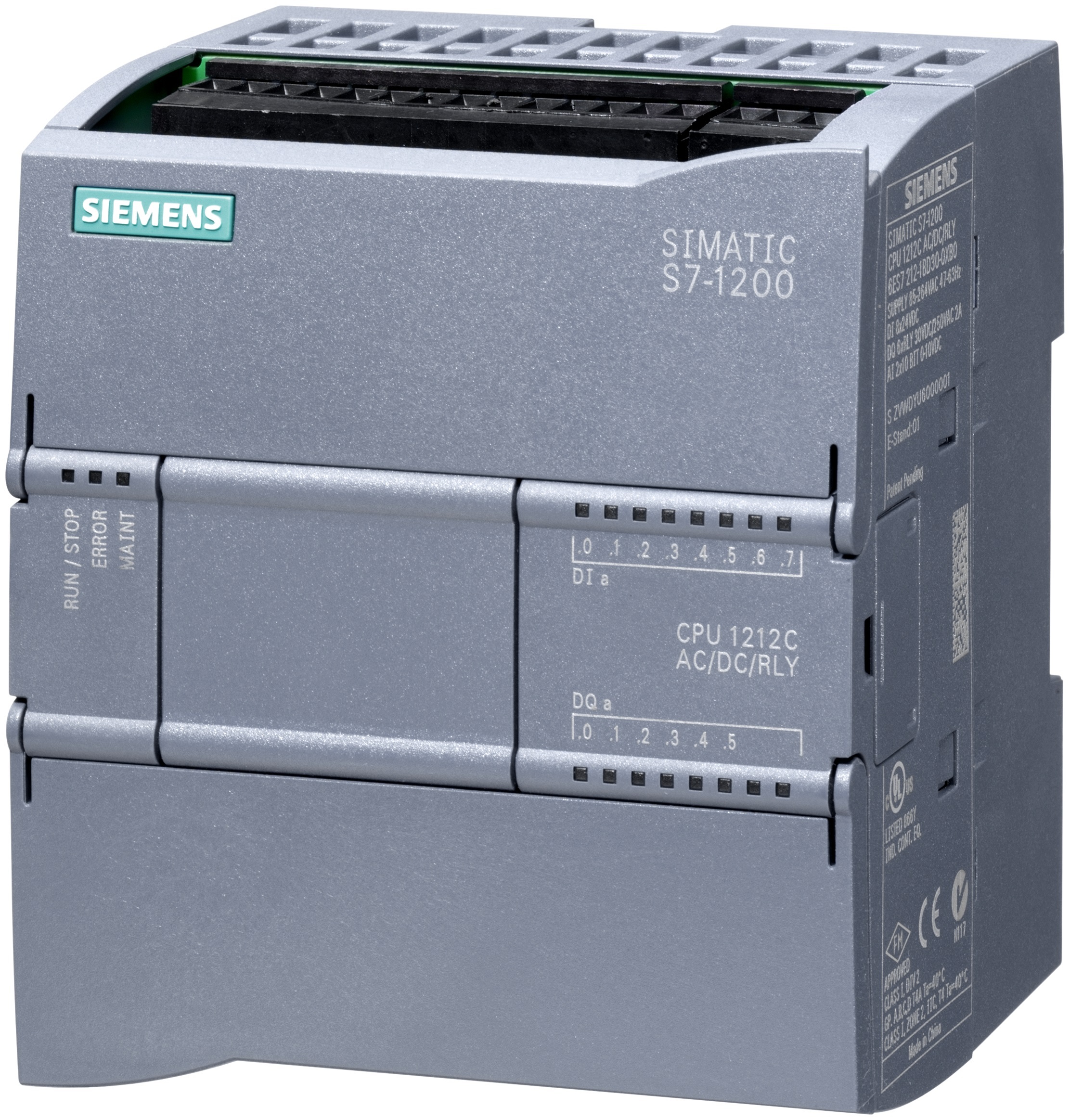 Siemens Cpu 1212c - 4.055 X 4.213 X 3.346 Inch, Grey | Electric Power Mode, 8di/6do/2ai, 85-264v Ac, New