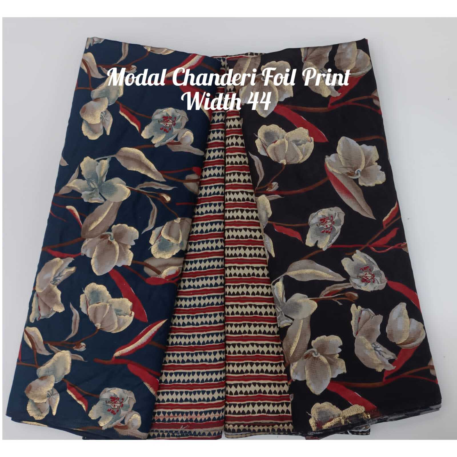 Modal Chanderi Foil Print Fab