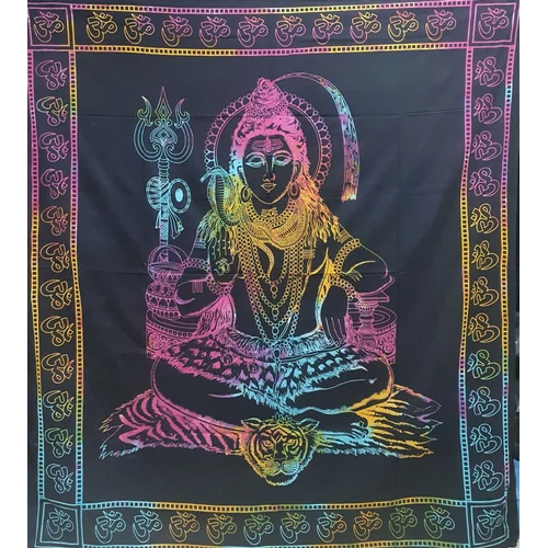 God Printed Cotton Bed Sheet - 100% Cotton, King Size , Multicolor Design for Home Use, Machine Washable and Easy Maintenance