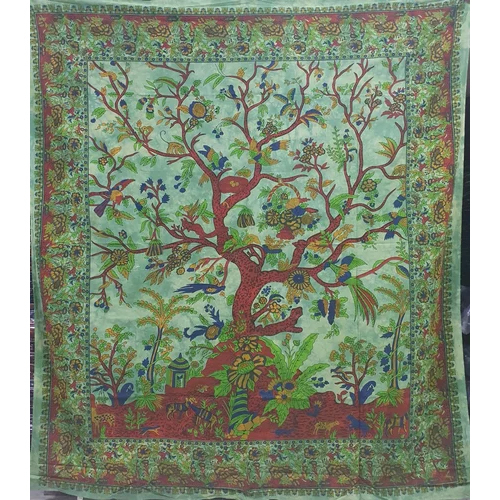 Multicolor Printed Cotton Bed Sheet - 100% Cotton, Twin Size, Multicolor Design | Washable, Soft, Stylish Addition For Any Bedroom