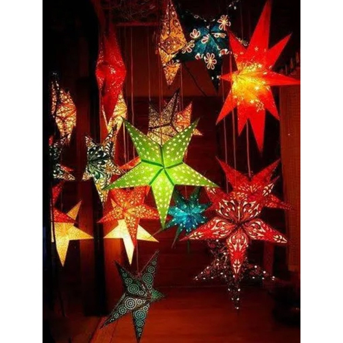 Handmade Decorative Paper Stars - Multicolor, Various Sizes | Durable, Lightweight, Perfect For Festive Occasions