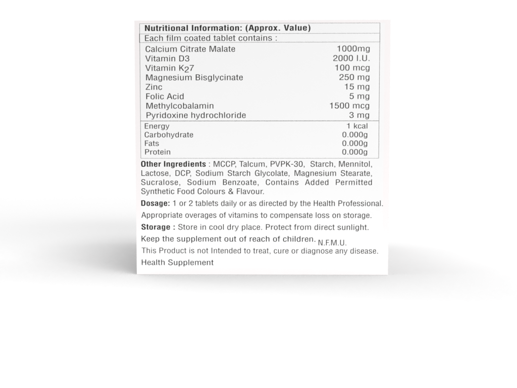 Calcium Tablet - Dietary Supplement, 100 Tablets, Purple Blister Pack | Daily Support For Bone Health, Muscle Function, And Overall Wellness