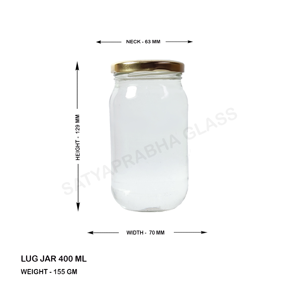 Transparent 400 Gm Lug Jar