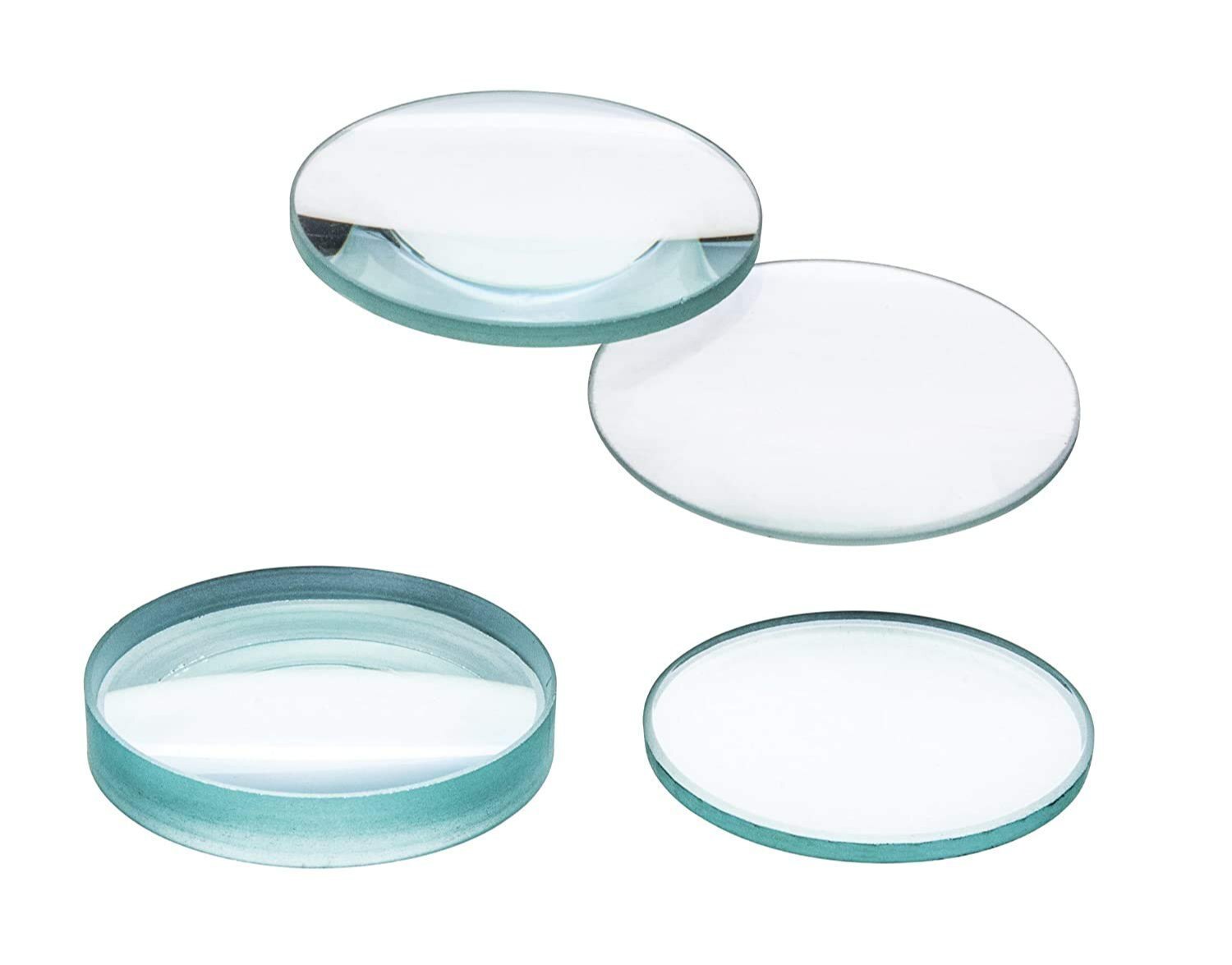 Set Of Four Glass Lenses Double Convex And Concave Lenses