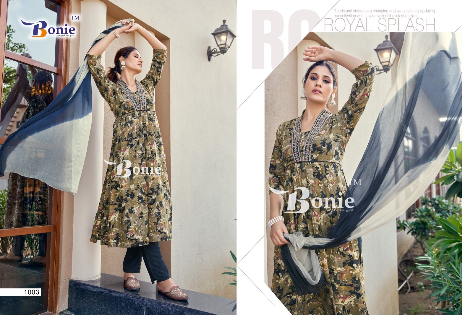 New Designer Heavy Rayon Printed Kurti - 3pc Set With Pant And Dupatta, Cherry Color With Dori Sequence Work, Available In M-2xl Sizes