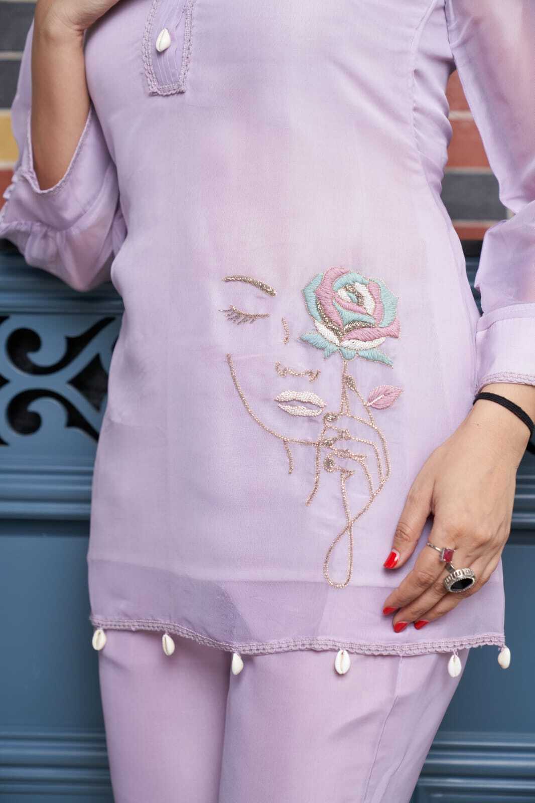 Latest Designer Co-ord Set With Handwork