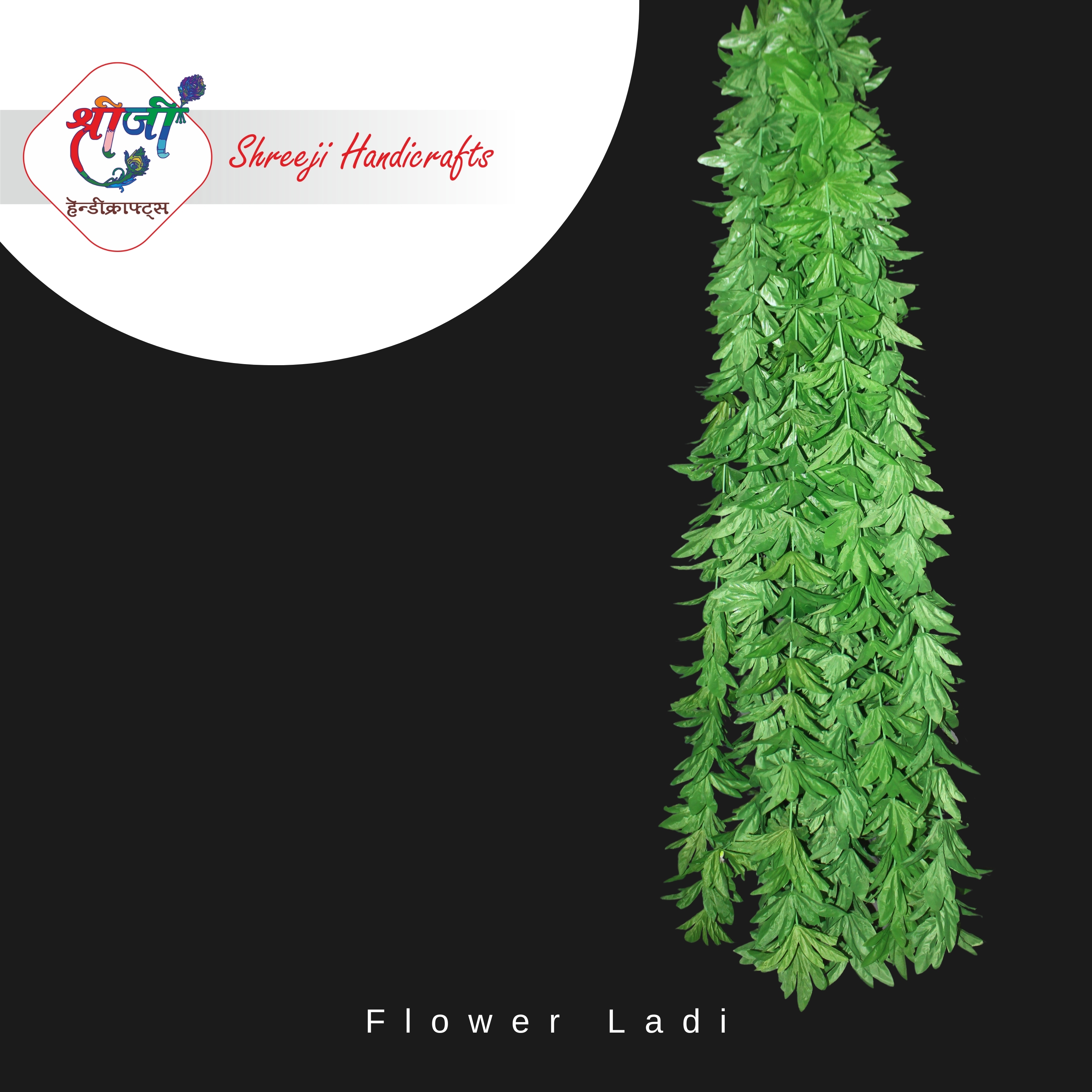 Flower Ladi - Plastic | Length: 100cm, Leaf Size: 5cm X 3cm, Color: Green, Weight: 200g, Width: 30cm - Durable Material, Easy To Install, Elegant Decor, Realistic Look, Versatile Use