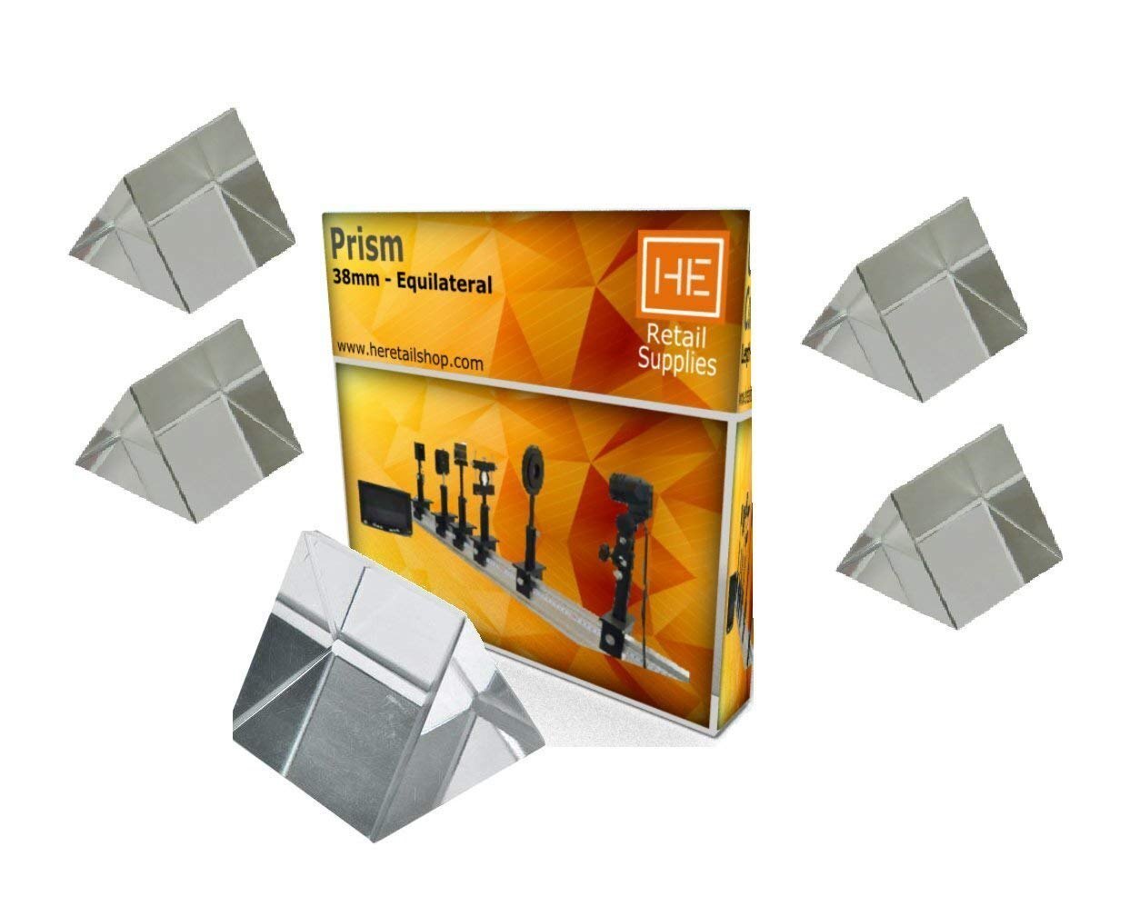 Glass Prism Optical Equilateral Science Experiments Kit