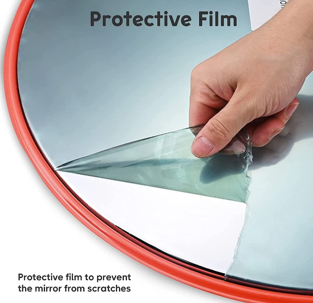 Convex Mirror - Polycarbonate 24 Inch | Wide-angle Viewing, Weather-resistant, Adjustable Mounting, Ideal For Road Safety