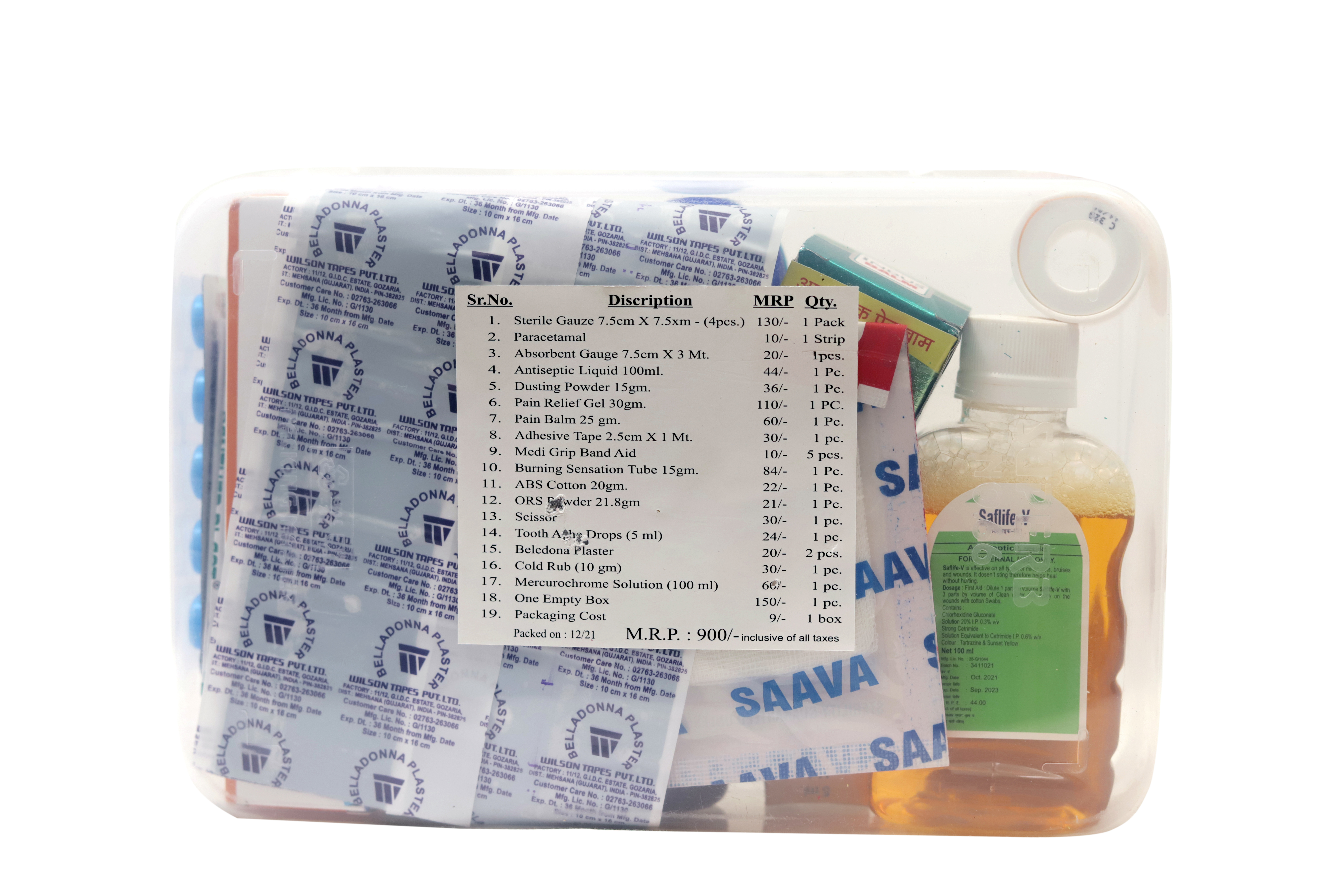 First Aid Kit Dimension(l*w*h): 10 " X 10 " X 4 "