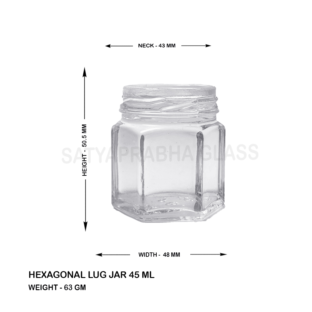 Transparent 300 Gm Hexagonal Honey Jar