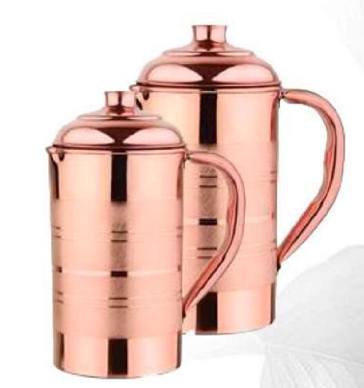 Stylish Copper Jug - High-quality Copper, Sleek Cylindrical Design, Elegant Reddish-brown Hue | Natural Antimicrobial Properties, Versatile Storage Solution