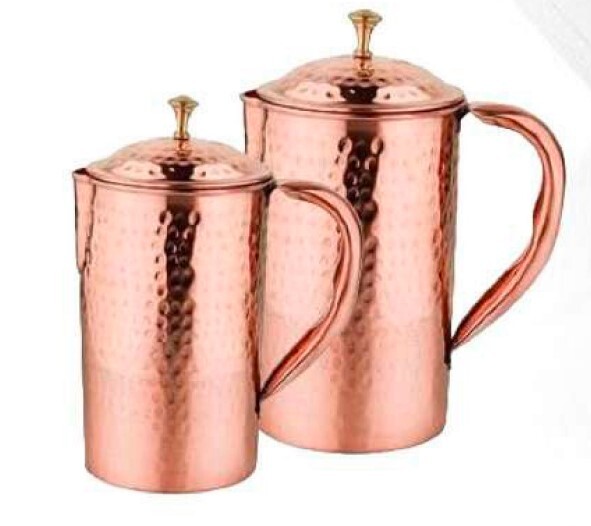 Stylish Copper Jug - High-quality Copper, Sleek Cylindrical Design, Elegant Reddish-brown Hue | Natural Antimicrobial Properties, Versatile Storage Solution
